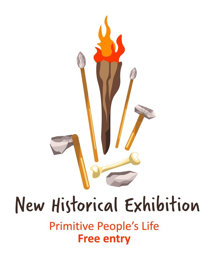 Vector nueva exposición histórica cultura de pueblos primitivos