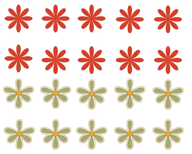 Nueva forma de flor retro de 2024