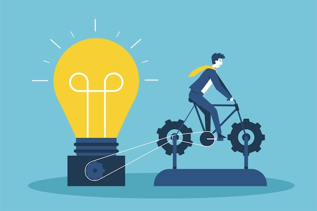 Nueva idea creativa innovación inicio de negocio o inspiración para lograr el éxito concepto de objetivo