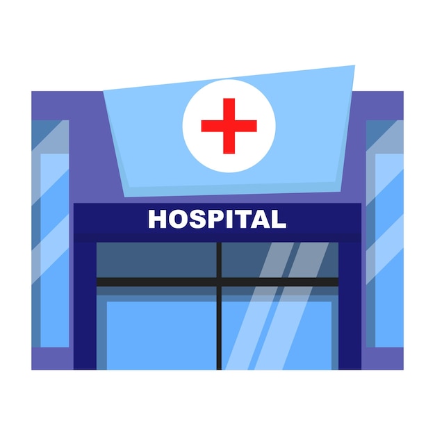 Vector nueva ilustración al estilo de dibujos animados del edificio del hospital médico aislado sobre un fondo blanco
