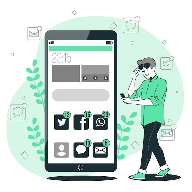 Nueva ilustración del concepto de notificaciones