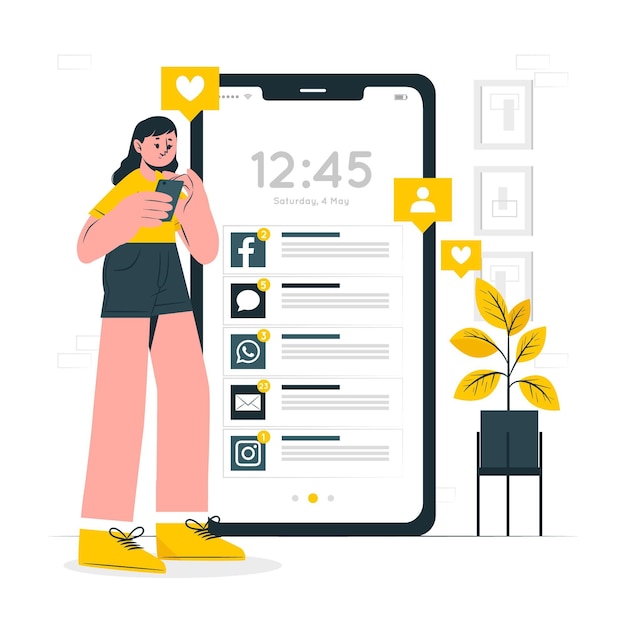 Nueva ilustración del concepto de notificaciones
