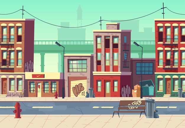 Nueva ilustración de dibujos animados vectoriales del proceso de construcción de edificios