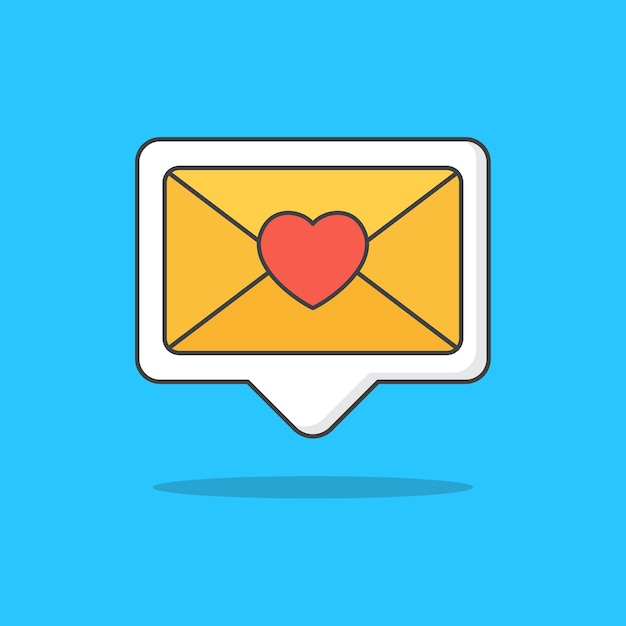 Nueva ilustración de icono de mensaje de amor no leído aislado