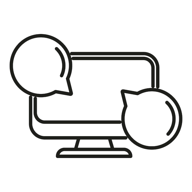Nueva línea icono de chat contorno vector trazo discurso grupo de contenido
