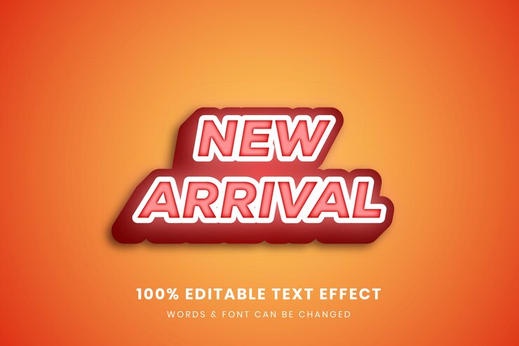 Vector nueva llegada efecto de texto editable 3d