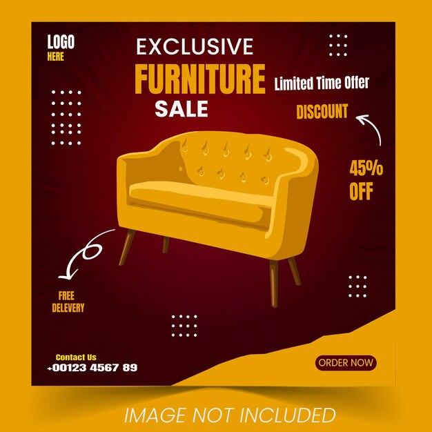 Nueva plantilla de banner de venta de muebles