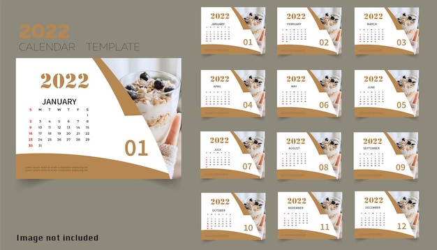 Nueva plantilla de calendario en diseño moderno