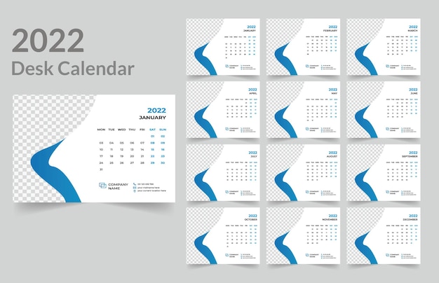 Nueva plantilla de calendario de escritorio 2022