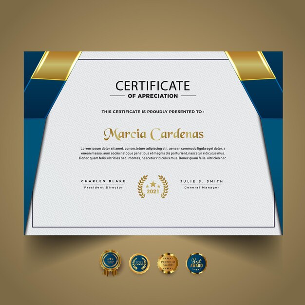 Nueva plantilla de certificado moderna