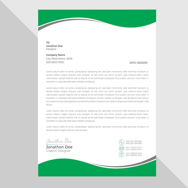 Nueva plantilla de papel de carta en estilo plano