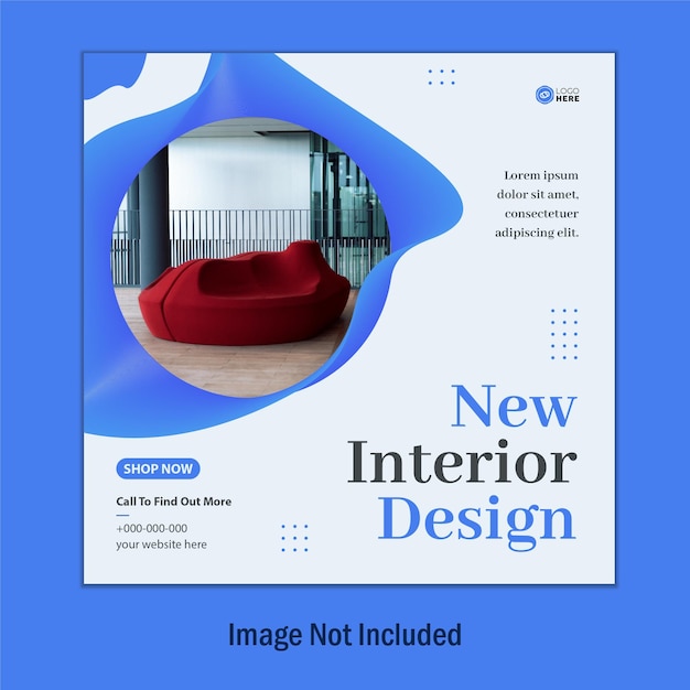 Vector nueva plantilla de portada de redes sociales de diseño de interiores o muebles