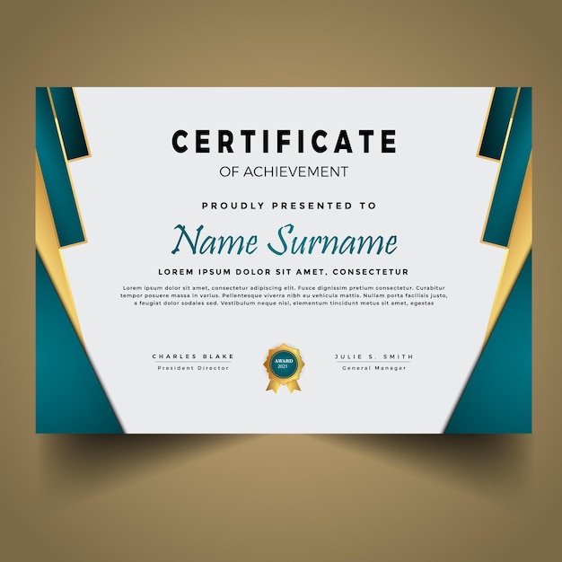 Nueva plantilla de premio de certificado abstracto