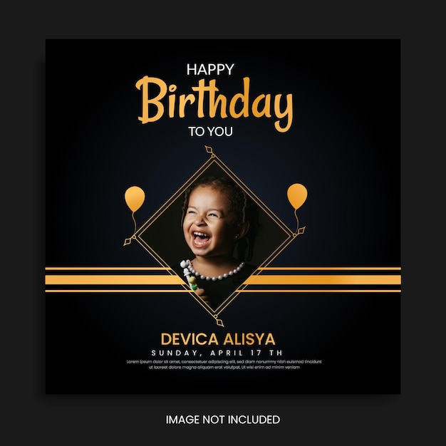 nueva publicación de redes sociales de celebración de fiesta de cumpleaños de lujo publicación de Facebook