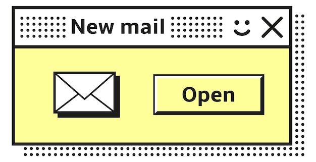 Nueva ventana de correo Interfaz de estilo hipster vintage