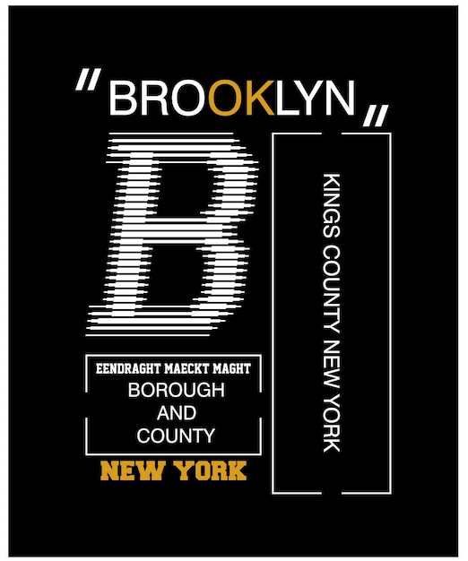 Vector nueva york brooklyn diseño tipográfico vintage en ilustraciones vectoriales camisetas ropa y otros usos