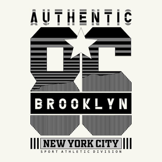 nueva york brooklyn tee tipografía diseño gráfico ilustración arte vectorial