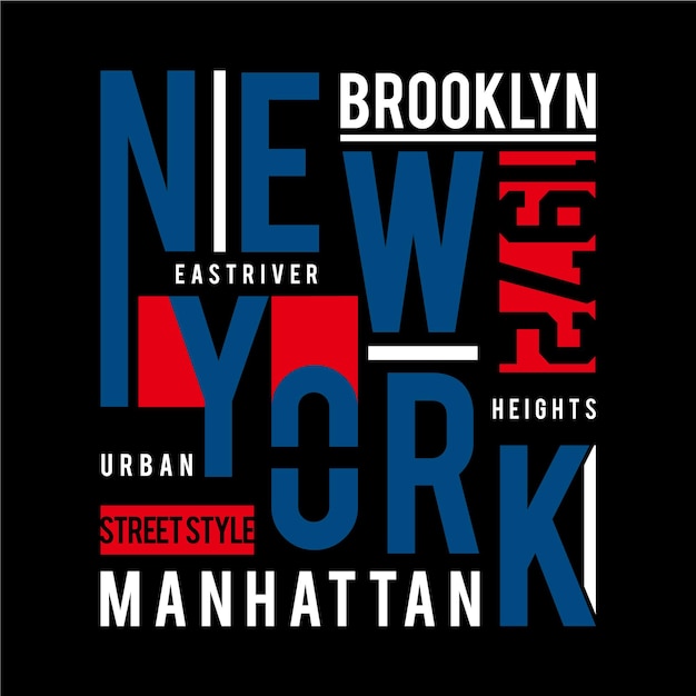 Nueva york brooklyn tipografía vector camiseta diseño ilustración premium vector