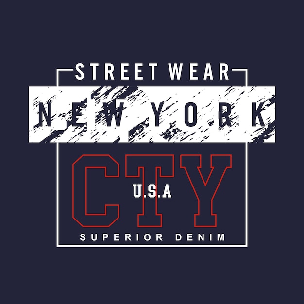 NUEVA YORK Ciudad línea cuadrada efecto grunge diseño tipografía vector gráfico ilustración para imprimir camisetas y otros