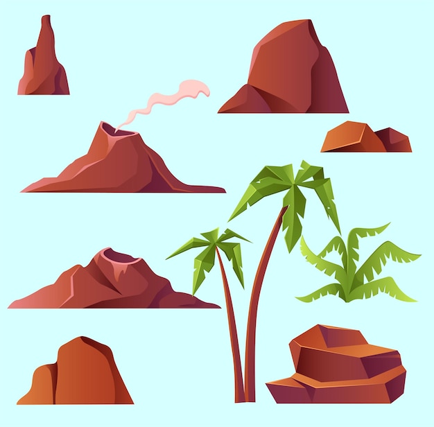 Nuevas formas diferentes de montañas con paisajes de colores vibrantes