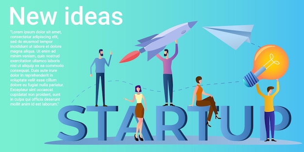 Nuevas ideas Personas en el fondo de un cohete organizan una puesta en marcha Lluvia de ideas y nuevos proyectos