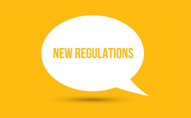 nuevas regulaciones ilustración vectorial de burbujas de habla burbuja de habla de comunicación con nuevas regulaciones