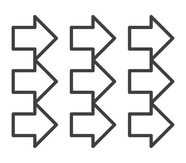 nueve flechas que apuntan al elemento de diseño derecho