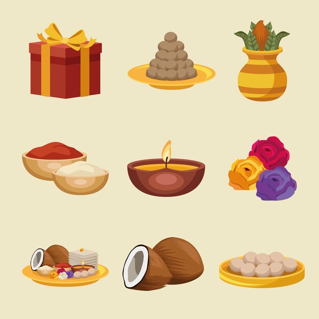 Nueve iconos de bhai dooj