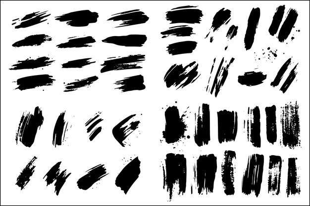 Nuevo Abstract Brush Strokes Grunge Texture Set Texturas pintadas a mano Texturas de trazos de pincel