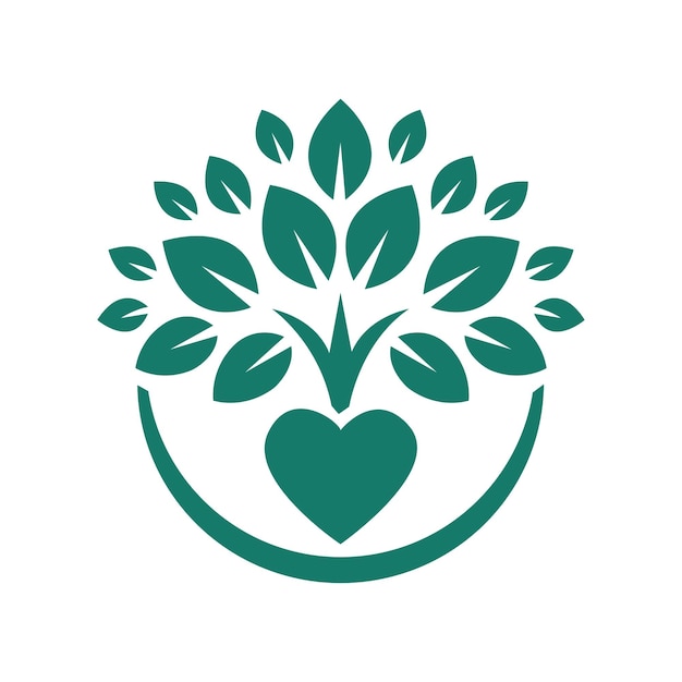 Nuevo Amor Un corazón con un árbol que crece de él Ilustración vectorial del ícono del árbol del amor