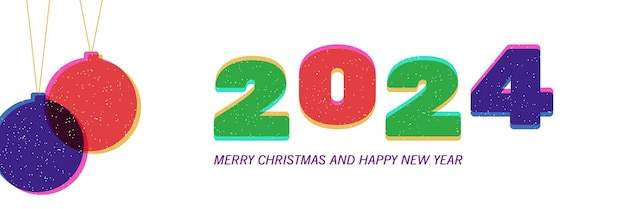 nuevo año banner risograph estilo de impresión ilustración vectorial