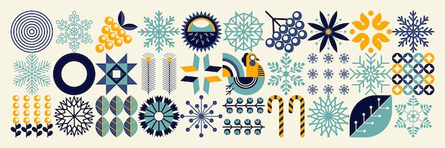 Nuevo año patrón geométrico de copos de nieve Feliz Navidad estilo ucraniano motivos escandinavos de invierno