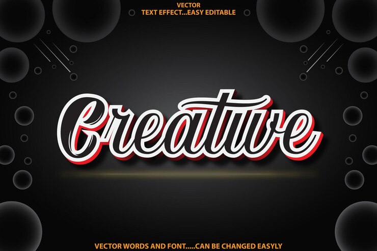Vector nuevo archivo eps de efecto de texto 3d creativo