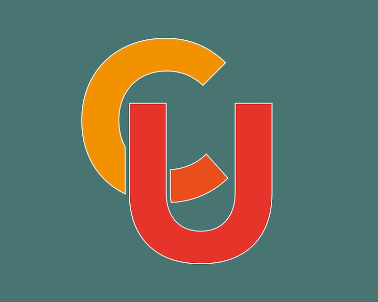 Vector nuevo best cu inicial creativo último logocu resumencu último vector diseñocu diseño de logotipo de monograma