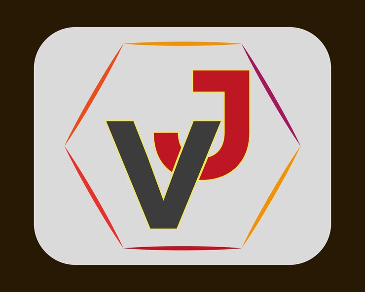 Vector nuevo best vj inicial creativo último logotipovj resumenvj último vector diseñovj diseño de logotipo de monograma