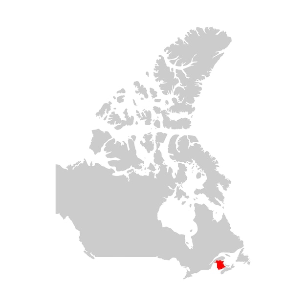 Nuevo Brunswick resaltado en el mapa de Canadá