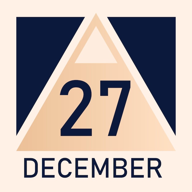 Nuevo calendario de estilo triángulo 2026 mes diciembre vector totalmente editable