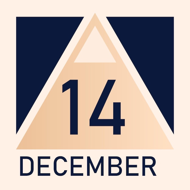 Nuevo calendario de estilo triángulo 2026 mes diciembre vector totalmente editable