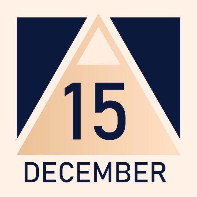 Nuevo calendario de estilo triángulo 2026 mes diciembre vector totalmente editable