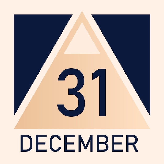 Nuevo calendario de estilo triángulo 2026 mes diciembre vector totalmente editable