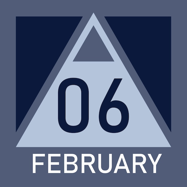 Nuevo calendario de estilo triángulo 2026 mes febrero vector totalmente editable
