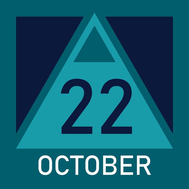 Nuevo calendario de estilo triángulo 2026 mes octubre vector totalmente editable