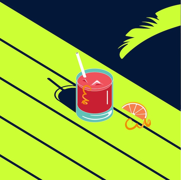 Nuevo cóctel especial negroni con vector naranja