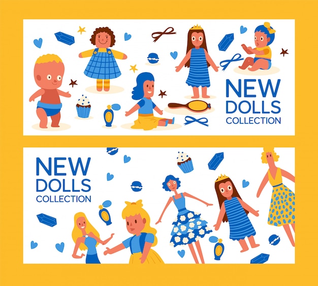 Nuevo conjunto de colección de muñecas de banner
