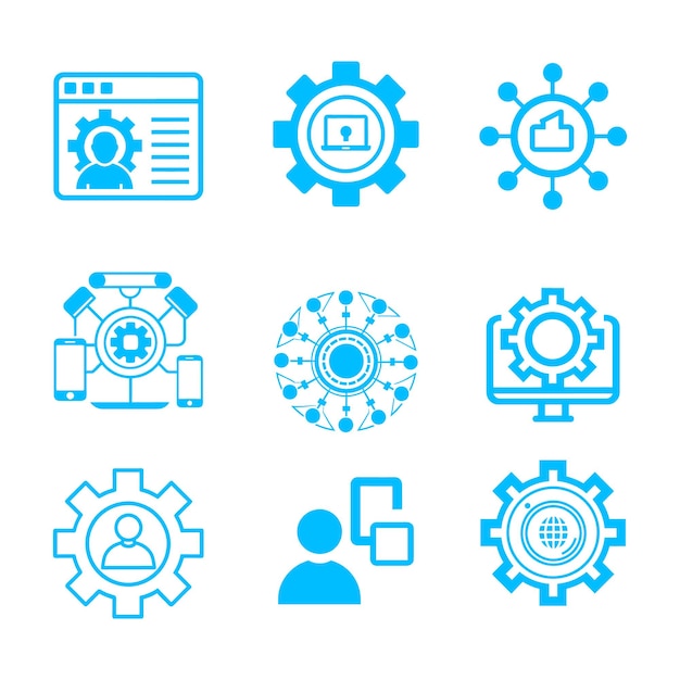 Nuevo conjunto de iconos de tecnología Ilustración vectorial para documentos, sitios web y aplicaciones móviles