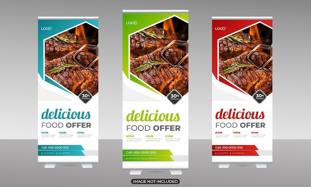 Nuevo diseño de banner enrollable de comida