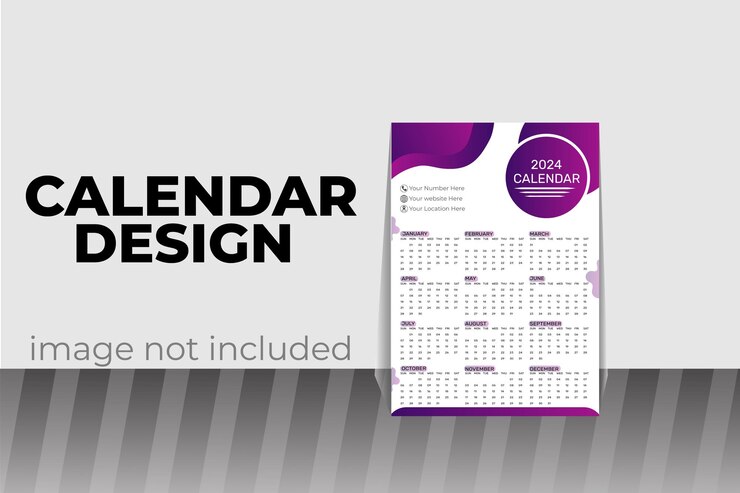 nuevo diseño de calendario empresarial moderno de 1 página