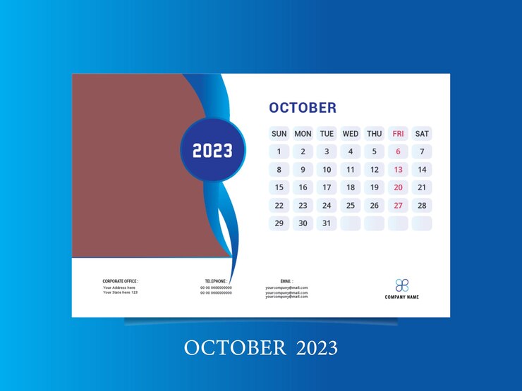 Nuevo diseño de calendario moderno 2023.