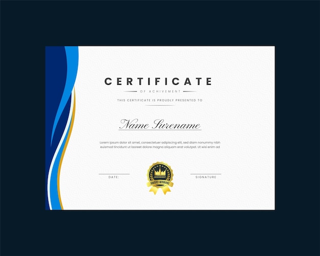 Nuevo diseño de certificado moderno, creativo y elegante premium Plantillas