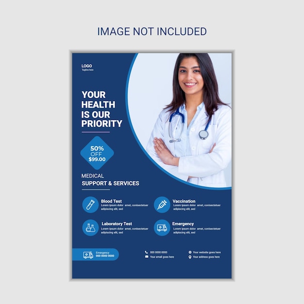 Vector nuevo diseño de folleto médico